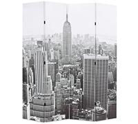 vidaXL Divisorio pieghevole per stanza 160 x 180 cm, per soggiorno, privacy, paravent, tenda divisoria New York by Day, in bianco e nero