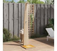 vidaXL Doccia da Esterno Beige 55x60x224 cm Polyrattan e Legno Acacia