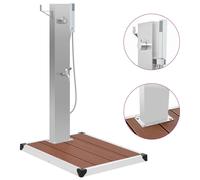 vidaXL Doccia da Esterno con Piatto in WPC Acciaio Inossidabile