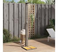 AX Doccia Base Doghe Soffione 50x55x224cm Tubo Polyrattan Grigio Giardino 368207