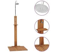 vidaXL Doccia da Giardino 75x75x210 cm in Legno Massello di Teak
