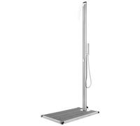 VIDAXL - Doccia Da Giardino Con Base Grigia 225 Cm In Acciaio Inox