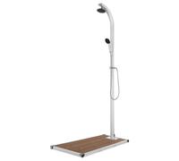 vidaXL Doccia da Giardino con Base Marrone 220 cm in Alluminio