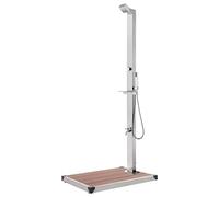 vidaXL Doccia da Giardino con Base Marrone 225 cm in Acciaio Inox