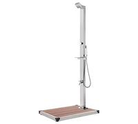 vidaXL Doccia da Giardino con Base Marrone 225 cm in Acciaio Inox