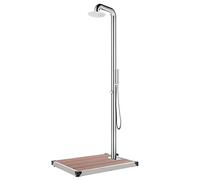 vidaXL Doccia da Giardino con Base Marrone 230 cm in Acciaio Inox