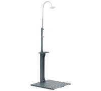 AX Doccia Piscina Tubo Girevole Pioggia Decor Legno Massello Antracite New 48208