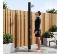 vidaXL Doccia solare con testa doccia e rubinetto Nero