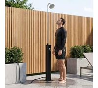 vidaXL Doccia Solare con Testa Doccia PVC, ABS, Lega di zinco Nero