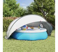 vidaXL Dome Piscina Grigio e arancione 472 x 460 x 229 cm