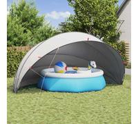 vidaXL Dome Piscina Grigio e arancione 592 x 590 x 275 cm