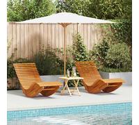 vidaXL Dondoli da Sole 2 pcs Marrone 154 x 60 x 74 cm