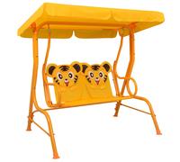 vidaXL Dondolo a Panchina per Bambini Giallo 115x75x110 cm in Tessuto