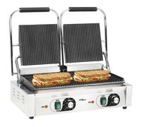 vidaXL Doppelter Gerillter Panini-Grill 3600 W 57x30,5x20 cm