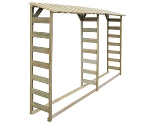 vidaXL Doppio Capannone per Legname 300x44x176cm Legno Pino Impregnato