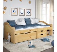vidaXL Dormeuse 3 Cassetti 90x200 cm Legno Massello Pino IRUN