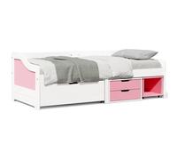vidaXL Dormeuse 3 Cassetti senza Materasso Bianco&Rosa 90x200 cm IRUN