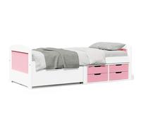 vidaXL Dormeuse 5 Cassetti senza Materasso Bianco&Rosa 90x200 cm IRUN
