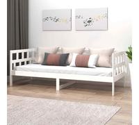 vidaXL Dormeuse Bianca in Legno Massello di Pino 90x190 cm