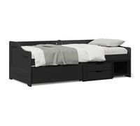 vidaXL Dormeuse con 3 Cassetti senza Materasso Nero 90x200 cm IRUN