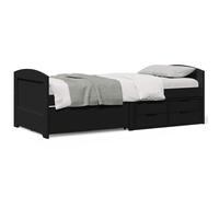 vidaXL Dormeuse con 5 Cassetti senza Materasso Nero 90x200 cm IRUN