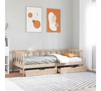 vidaXL Dormeuse con Cassetti 90x190 cm in Legno Massello Pino