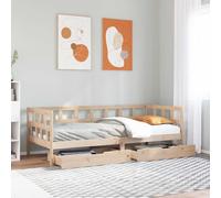 vidaXL Dormeuse con Cassetti 90x190 cm in Legno Massello Pino