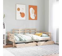 vidaXL Dormeuse con Cassetti 90x190 cm in Legno Massello Pino