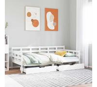 vidaXL Dormeuse con Cassetti Bianca 80x200 cm Legno Massello di Pino