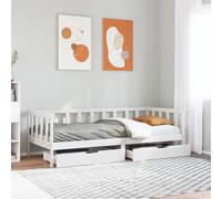 vidaXL Dormeuse con Cassetti Bianca 80x200 cm Legno Massello di Pino