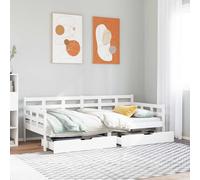 vidaXL Dormeuse con Cassetti Bianco 90x190 cm Legno Massello di Pino