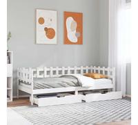 vidaXL Dormeuse con Cassetti Bianco 90x190 cm Legno Massello di Pino