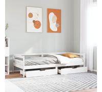 vidaXL Dormeuse con Cassetti Bianco 90x200 cm Legno Massello di Pino