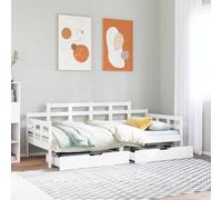 vidaXL Dormeuse con Cassetti Bianco 90x200 cm Legno Massello di Pino