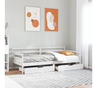 vidaXL Dormeuse con Cassetti Bianco 90x200 cm Legno Massello di Pino