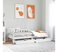 vidaXL Dormeuse con Cassetti Bianco 90x200 cm Legno Massello di Pino