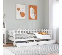 vidaXL Dormeuse con Cassetti Bianco 90x200 cm Legno Massello di Pino