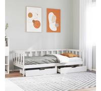 vidaXL Dormeuse con Cassetti Bianco 90x200 cm Legno Massello di Pino