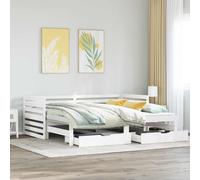 vidaXL Dormeuse con Cassetti Bianco 90x200 cm Legno Massello di Pino