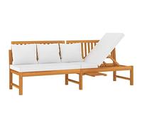 vidaXL Dormeuse con Cuscino Crema 200x60x75cm Legno Massello di Acacia