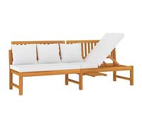 vidaXL Dormeuse con Cuscino Crema 200x60x75cm Legno Massello di Acacia