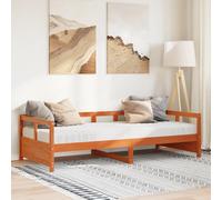vidaXL Dormeuse con Materasso Marrone 80x200 cm Legno Massello di Pino