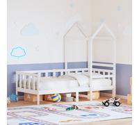 vidaXL Dormeuse con Tetto 80x200 cm Bianco in Legno Massello di Pino