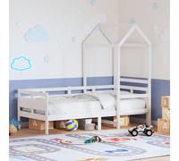 vidaXL Dormeuse con Tetto 80x200 cm Bianco in Legno Massello di Pino