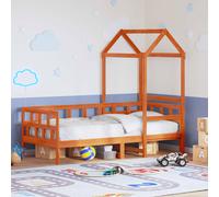 vidaXL Dormeuse con Tetto Marrone Cera 80x200 cm Legno Massello Pino