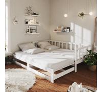 vidaXL Dormeuse Estraibile 2x(90x200) cm Bianca in Massello di Pino