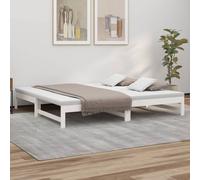vidaXL Dormeuse Estraibile Bianca 2x(100x200)cm Legno Massello di Pino
