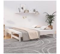 VIDAXL - Dormeuse Estraibile Bianca 2x (75x190) Cm Legno Massello Di Pino