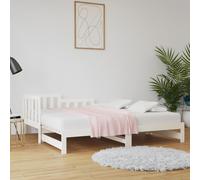 vidaXL Dormeuse Estraibile Bianca 2x(80x200) cm Legno Massello di Pino