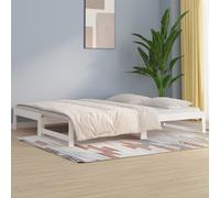 vidaXL Dormeuse Estraibile Bianca 2x(80x200) cm Legno Massello di Pino